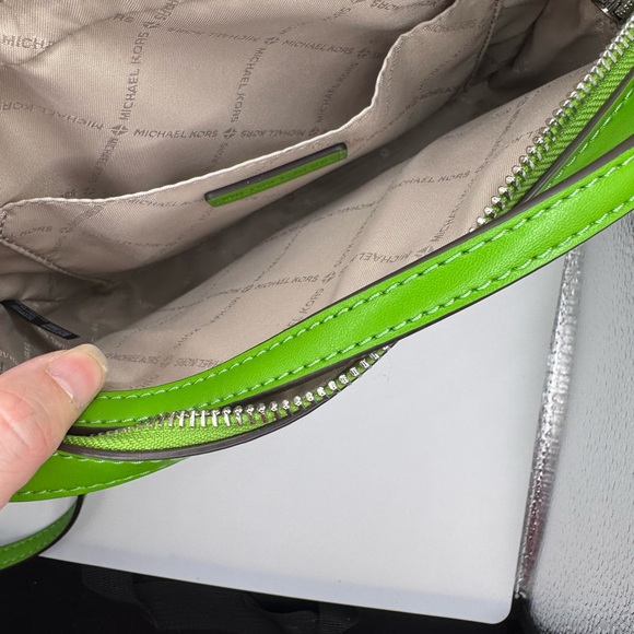 Michael Kors Lime Green MK Logo Crossbody Bag - Picture 5 of 5